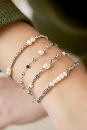 Bracelet avec perles et perles Argenté Acier inoxydable h5 Image2